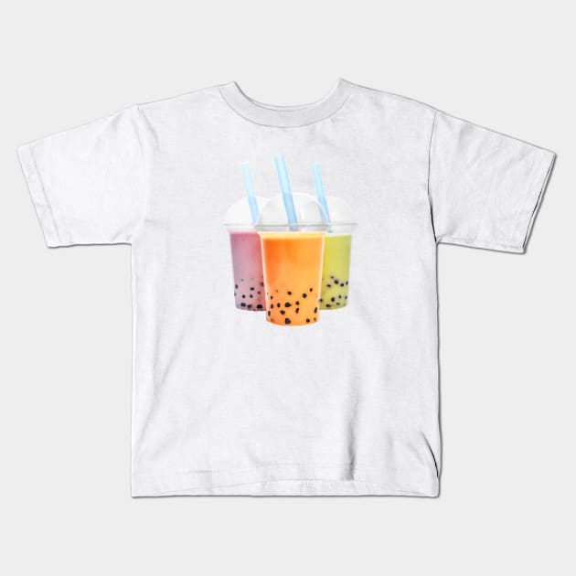 Boba tea Kids T-Shirt by thehollowpoint